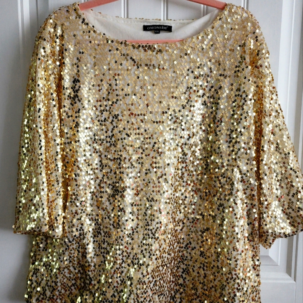 Boutique Gold Sequin Women's Top